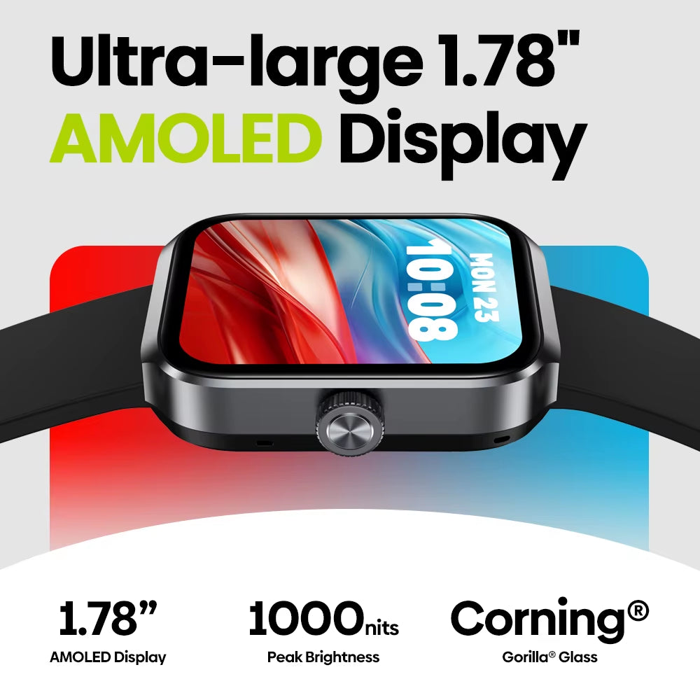 New beyond 3 plus GPS Smart Watch 1.78'' AMOLED Display Built-In Amazon Alexa Make/Receive Phone Calls 3ATM Smartwatch